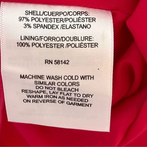 Maggie London Ruched Tiered Skirt Maxi Dress Size 12 Petite in Coral and Pink - Picture 9 of 10